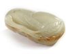 A Chinese celadon and russet jade carving of two peaches