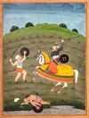 A PRINCE ATTACKED BY THIEVES, OUDH SCHOOL, NORTH INDIA, 19TH CENTURY