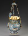 A MOSQUE LAMP, BRONZE WITH CLOISONNÉ ENAMEL DECORATION, CHINA, LATE 19TH CENTURY