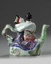 A Chinese famille rose erotic teapot