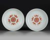 A PAIR OF CHINESE IRON-RED FU BATS DISHES, 19TH/20TH CENTURY