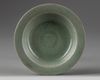A Korean celadon-glazed carved stem dish