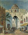RUDOLF WILHELM MEINTZ POSTHUMA (1886-1962), AN ISLAMIC MARKET, OIL ON CANVAS
