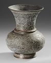A SILVER-INLAID BRONZE VASE, 19TH CENTURY