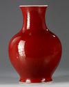 A CHINESE 'SANG DE BOEUF' GLAZED VASE, 18TH-19TH CENTURY