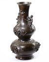 A LARGE CHINESE  BRONZE DOUBLE GOURD VASE, 17TH CENTURY