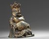 A Chinese gilt lacquer bronze Maitreya