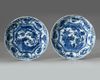 A PAIR OF CHINESE BLUE AND WHITE DISHES, WANLI PERIOD (1572-1620)