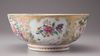 A Chinese export porcelain famille rose Mandarin palette punch bowl