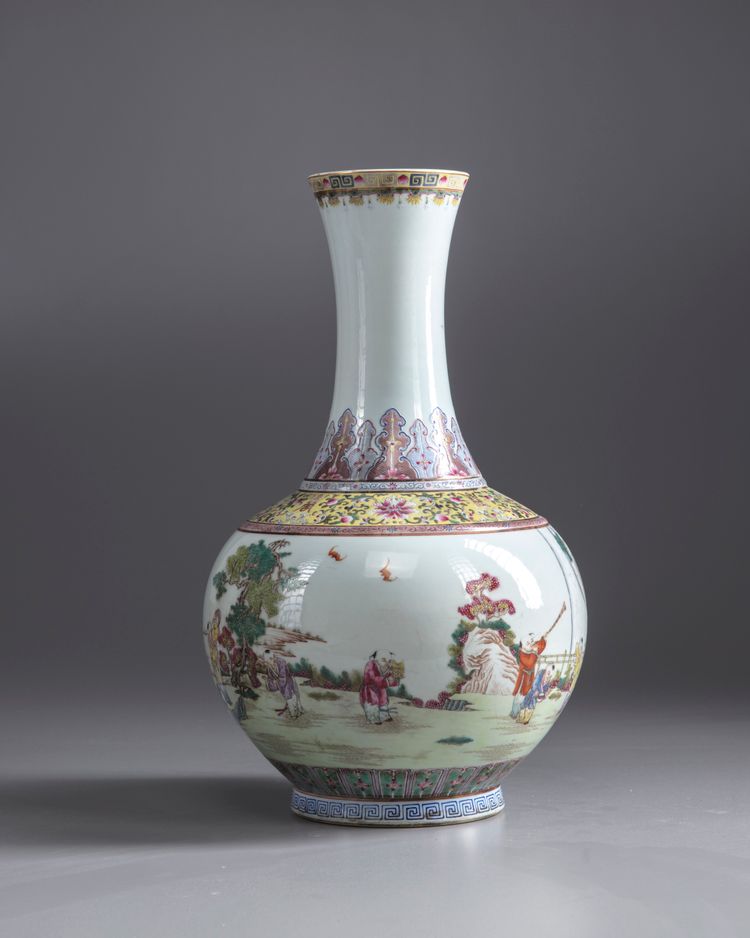 A famille rose 'boys' vase