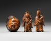 THREE JAPANESE WOODEN NETSUKES, 18TH CENTURY