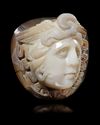 A LARGE CAMEO OF MEDUSA OF EXTRAORDINARY SIZE AND PROPORTIONS, 1ST-2ND CENTURY AD