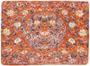 A CHINESE EMBROIDERED SILK PANEL DECORATED WITH DRAGONS AND  FLOWERS ON A BRIGHT RED GROUND, 19TH CENTURY