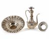 AN OTTOMAN SILVER LOBED EWER AND BASIN, 900 SILVER, 19TH CENTURY