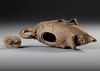 A CHINESE YIXING POTTERY TEAPOT  IN THE FORM OF A CORN COB, SURMOUNTED BY A MOUSE, 20TH CENTURY