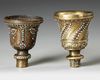 TWO QAJAR GEM-SET BRASS GHALIAN CUPS, PERSIA 19TH CENTURY