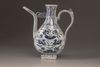 A blue and white porcelain ewer