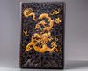 A Chinese carved and gilt zitan box and cover