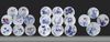 A SET OF 21 CHINESE BLUE AND COPPER-RED DECORATED DISHES, 20TH CENTURY