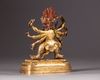 A gilt bronze figure of Mahakala Vajra