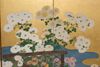 A JAPANESE FLORAL SIX PANEL SCREEN, MEIJI PERIOD (1868-1912)