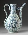 A CHINESE BLUE AND WHITE 'THREE FRIENDS OF WINTER' EWER, QING DYNASTY (1644-1911)
