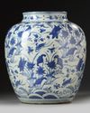A LARGE CHINESE BLUE AND WHITE JAR, MING DYNASTY (1368-1644) OR LATER