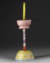 A CHINESE FAMILLE ROSE BUDDHIST EMBLEM ALTAR ORNAMENT, 19TH-20TH CENTURY