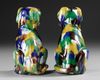 A PAIR OF CHINESE SANCAI GLAZED DOGS, 18TH CENTURY