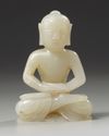 A Chinese white jade Shakyamuni