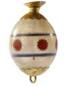 A GILDED AND ENAMELED OTTOMAN GLASS HANGING EGG ORNAMENT, EGYPT OR SYRIA, 19TH CENTURY