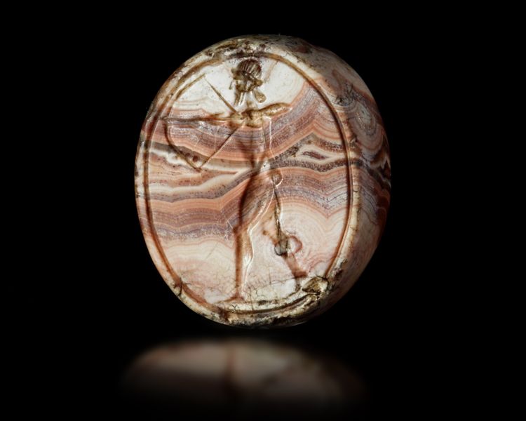 A GRECO-PERSIAN SCARABOID WITH A NAKED STANDING ARCHER, 5TH CENTURY BC
