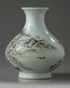 A Chinese en-grisaille decorated 'landscape' vase