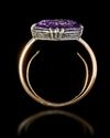 AN ANTIQUE RING WITH A ROMAN AMETHYST INTAGLIO, 1ST CENTURY AD, 18TH CENTURY RING