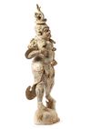 A CHINESE PAINTED POTTERY GUARDIAN, TANG DYNASTY (618-907)