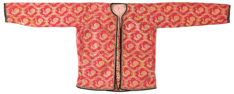 A PERSIAN RED WITH GILT QUILTED CHILDRENS WAISTCOAT, 19TH CENTURY