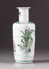 A small 'famille verte' rouleau vase