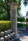 A CARVED LIMESTONE COLUMN, 19TH CENTURY