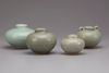 Four celadon jars