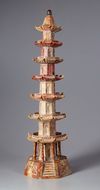 A CHINESE SOAPSTONE PAGODA, 19TH CENTURY