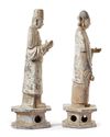 A PAIR OF CHINESE TERRACOTTA ATTENDANTS, MING DYNASTY (1368-1644)