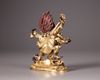 A Sino-Tibetan gilt bronze figure of Sadbhuja Mahakala
