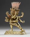 A GILT BRONZE DEITY FIGURE, 19TH CENTURY