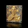 EARLY MEDIEVAL SILVER-GILDED ICON OF JESUS CHRIST, 12TH TO 13TH CENTURY A.D.
