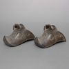 A PAIR OF SPANISH “SHOE-SHAPE” BRONZE CONQUISTADOR HORSE STIRRUPS, 1860s