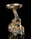 A BRONZE ELEPHANT OIL LAMP, HAN DYNASTY (206 BC-220 AD)