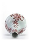 A Chinese underglaze copper red 'Three Abundances' bottle vase