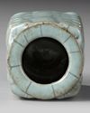 A CHINESE CELADON-GLAZED SQUARE-SECTION VASE, CONG, SONG DYNASTY (960-1279)