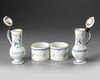 A FRENCH FAIENCE CRUET SET, LATE 18TH CENTURY