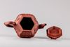 A Chinese hexagonal Yixing teapot